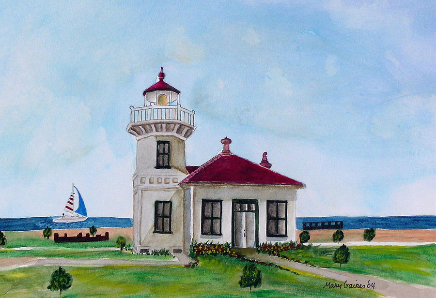 Mukilteo Lighthouse Painting by Mary Gaines