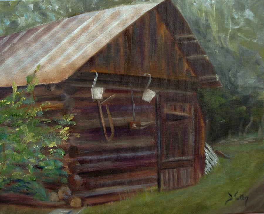 Mulberry Farms Grainery Painting by Donna Tuten