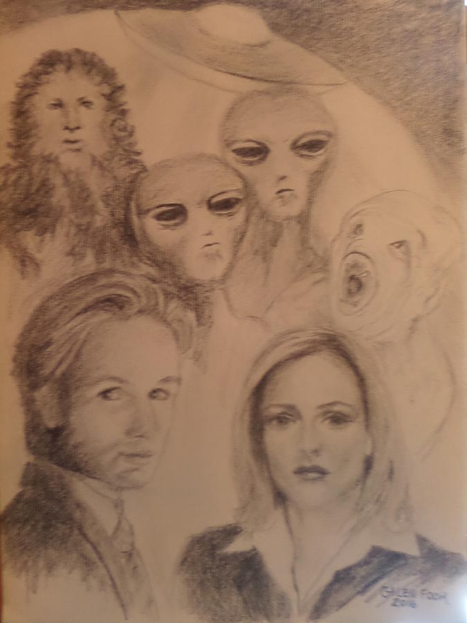 Mulder And Scully The X Files Drawing By Galen Foor Pixels 9249