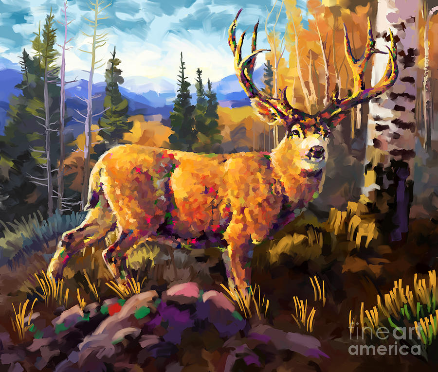 Mule Deer 1 Painting by Tim Gilliland