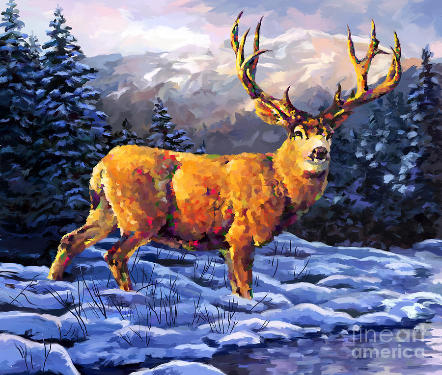 Mule Deer 2 Painting by Tim Gilliland