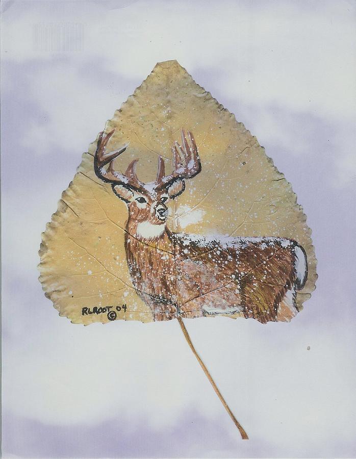 Mule Deer in Winter Painting by Ralph Root