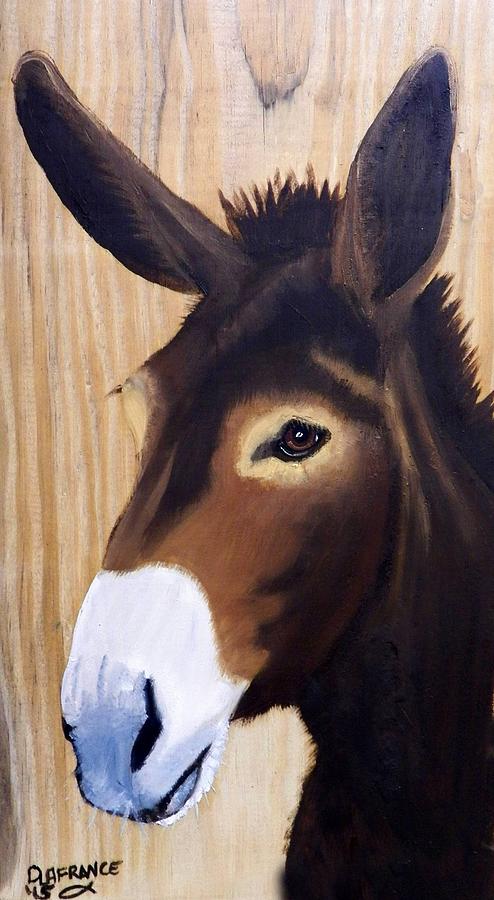 Nature Painting - Mule on wood by Debbie LaFrance