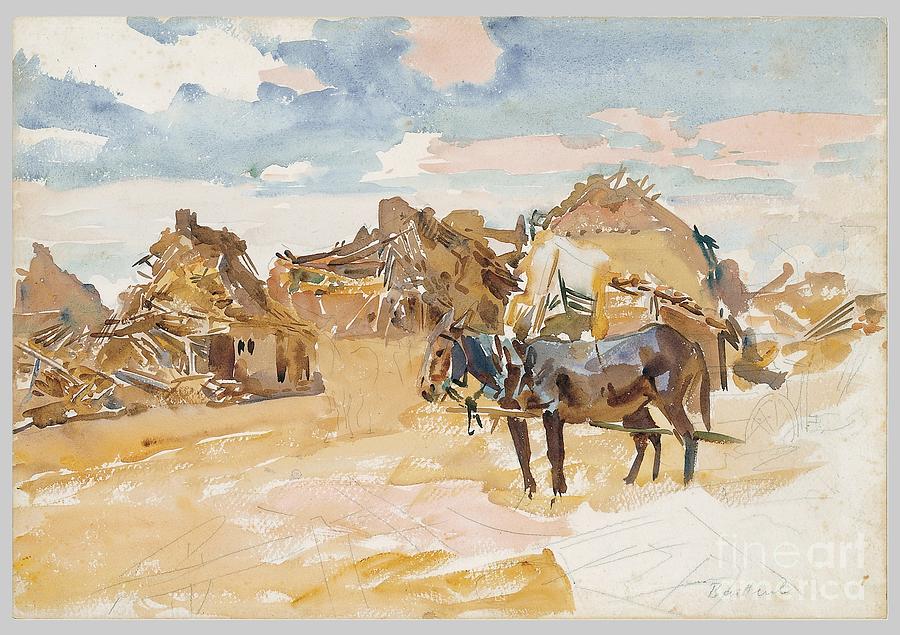 John Singer Sargent Painting - Mules and Ruins by MotionAge Designs