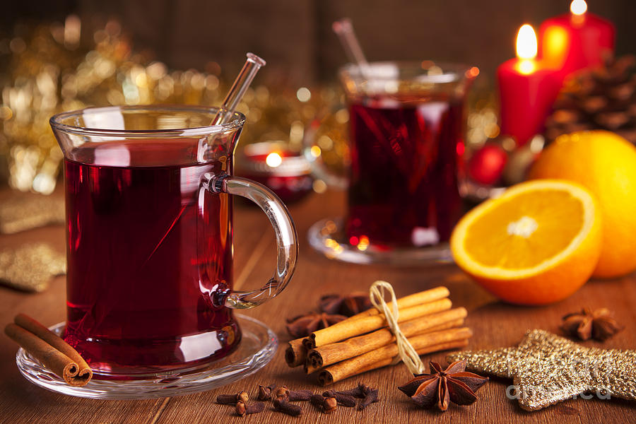 Mulled wine or gluhwein on a rustic table Photograph by Sara Winter ...