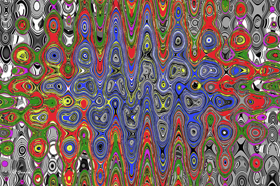 Multi Color Abstract Panel Digital Art by Tom Janca