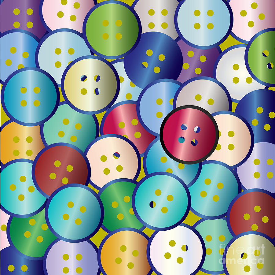 Multi Color Button Background Digital Art by Bigalbaloo Stock