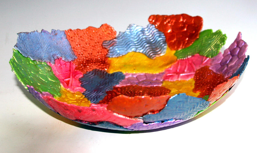 Multi-Color Soft Bowl Ceramic Art by Alene Sirott-Cope