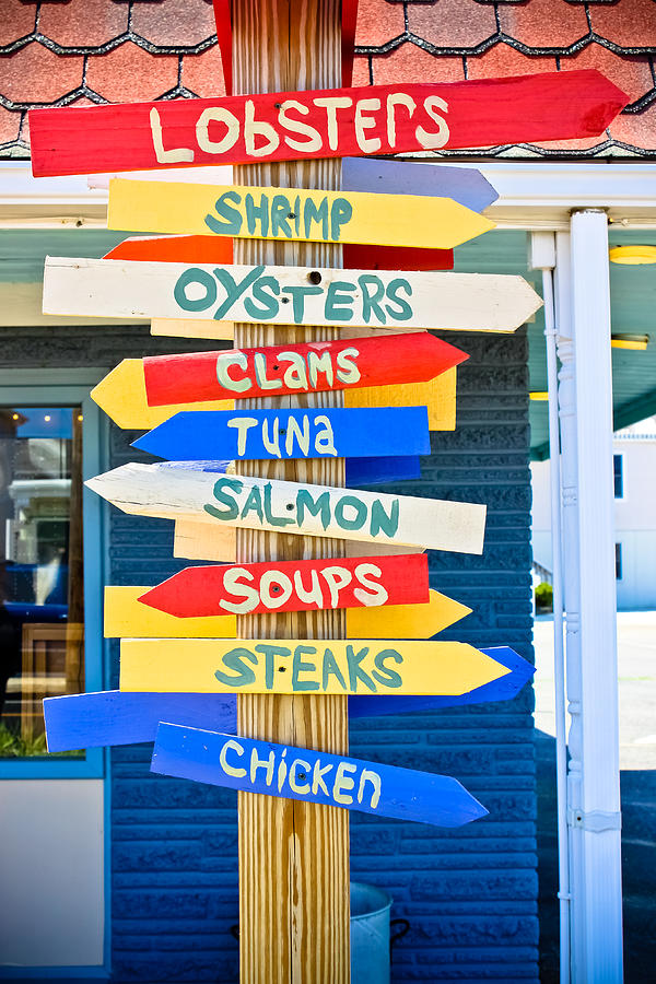 Multi Direction Food Sign Photograph by Colleen Kammerer