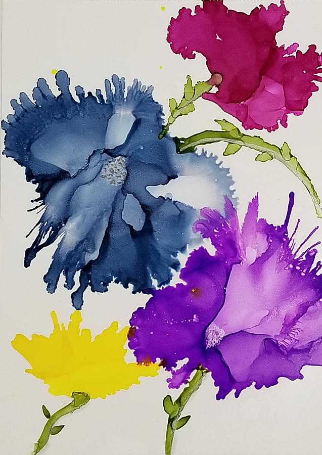 Multi Floral Painting by Donna Perry