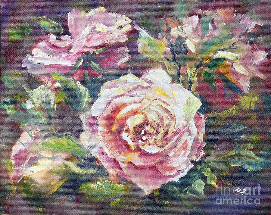 Multi-hue and petal rose. Painting by Ryn Shell