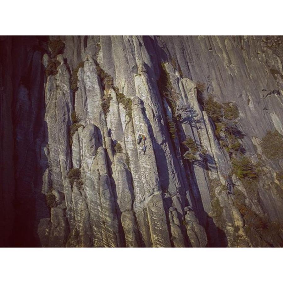 Rockclimbing Photograph - Multi-pitch Patagonia Climbing Drone by Joshua Pruitt