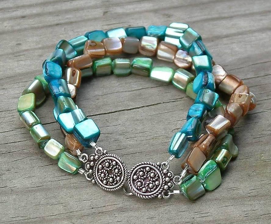 Multi Shell Triple Strand Bracelet Jewelry by Donna Phitides - Fine Art ...