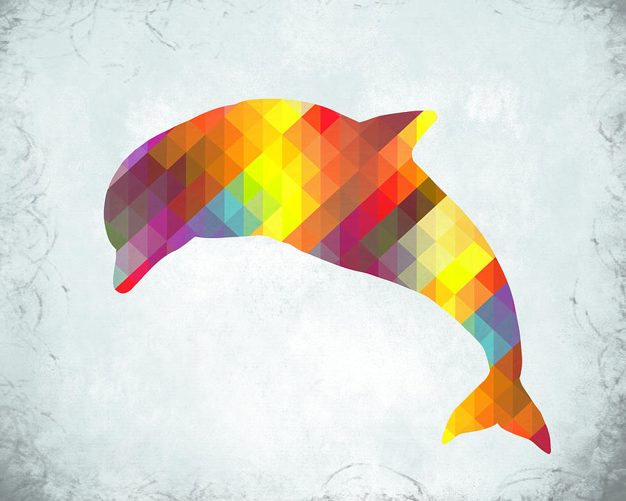 Multicolor Dolphin Digital Art by Lucie Dumas