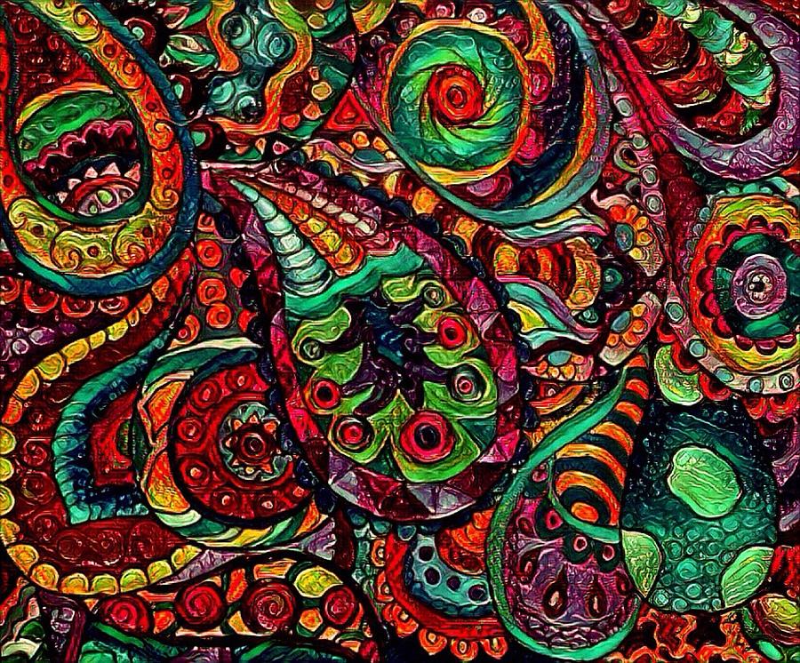 Multicolor Paisley 2 Digital Art by Megan Walsh