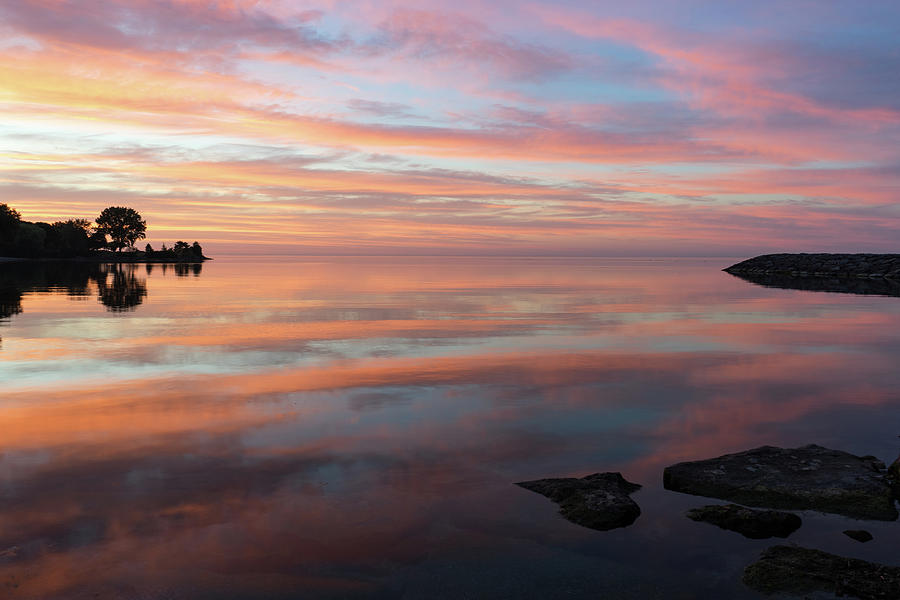 Multicolored Brushstrokes - Silky Sunrise on Lake Ontario Photograph by Georgia Mizuleva