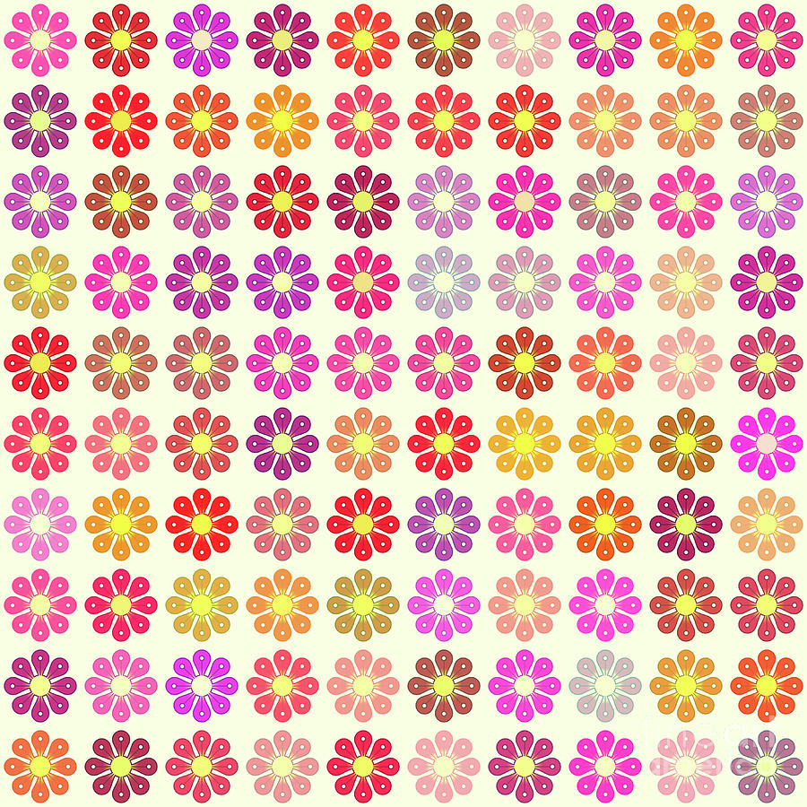 Multicolored Floral Pattern Digital Art