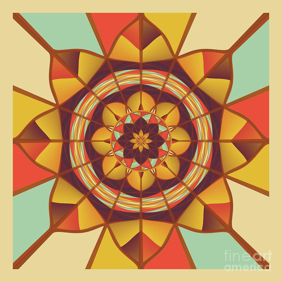 Multicolored geometric flourish Digital Art by Gaspar Avila