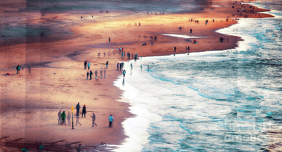 multiple exposure of people on North sea beach  Photograph by Ariadna De Raadt