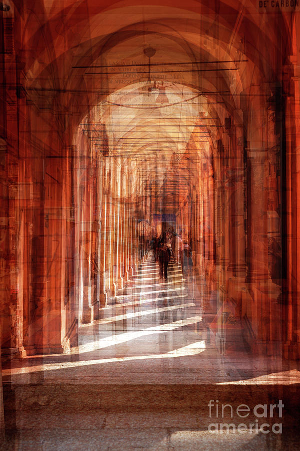 multiple exposure of  street arcade, Italy  Photograph by Ariadna De Raadt