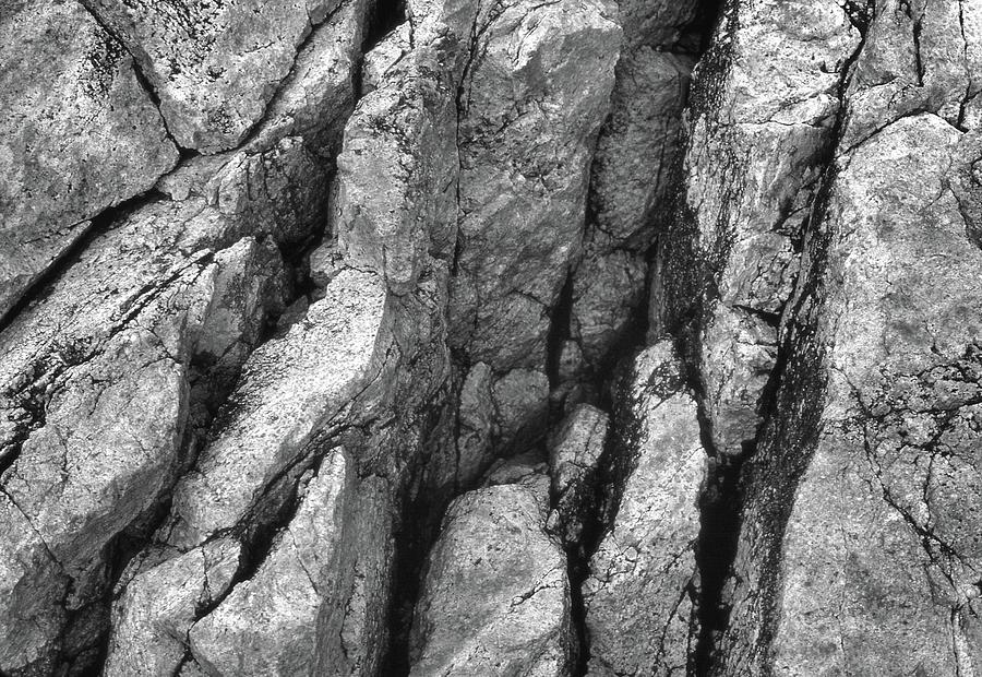 Multiple  Fractures BW  Photograph by Lyle Crump