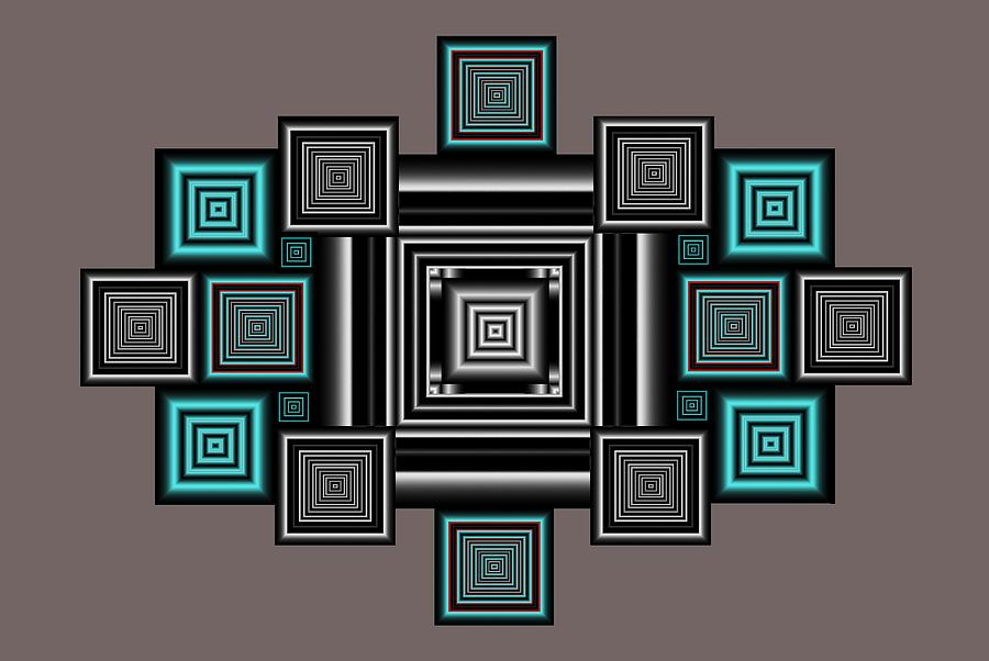 Abstract Digital Art - Multiple Squares by Joanna Randolph