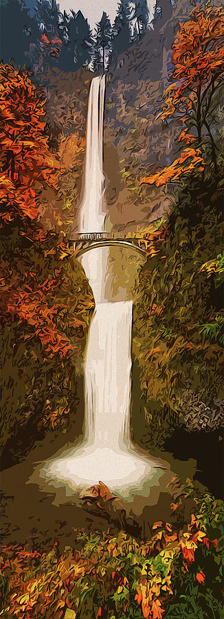 Multnomah Falls Painting by AM FineArtPrints