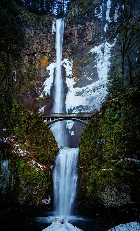 Multnomah Falls Frozen Photograph By Mike Penney