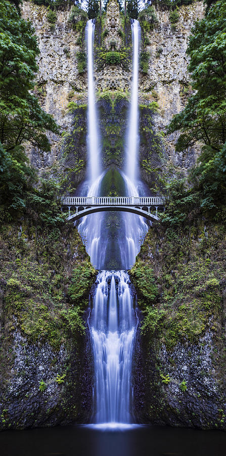 Multonmah Falls Reflection Digital Art by Pelo Blanco Photo