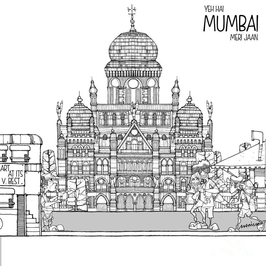 Drawing of the iconic gateway of india in mumbai on Craiyon