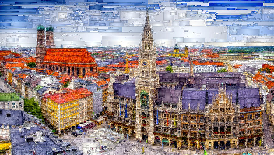 Munich Cityscape Digital Art by Rafael Salazar