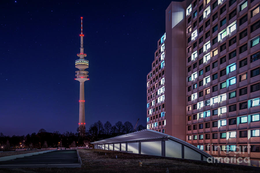 Munich - Olympictower and village Photograph by Hannes Cmarits