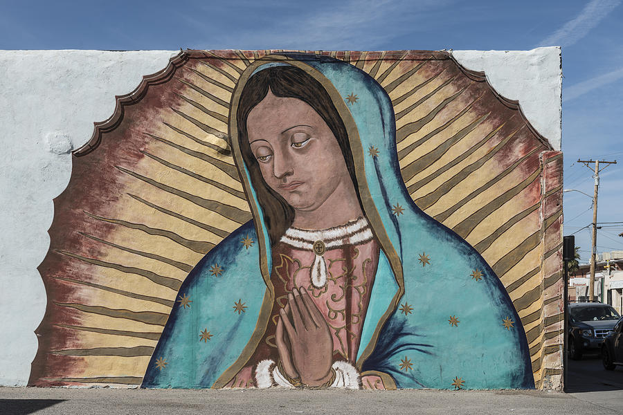 Mural across from the San Ysleta Mission in El Paso Photograph by Carol M Highsmith