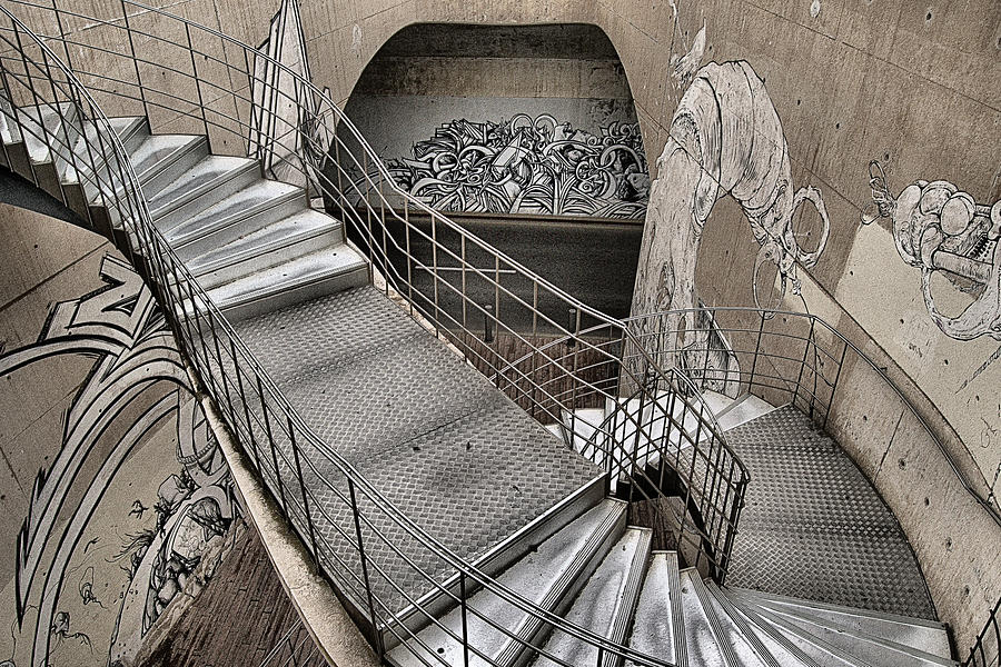 Mural And Stairs, Cartagena, Spain, 2016 Photograph
