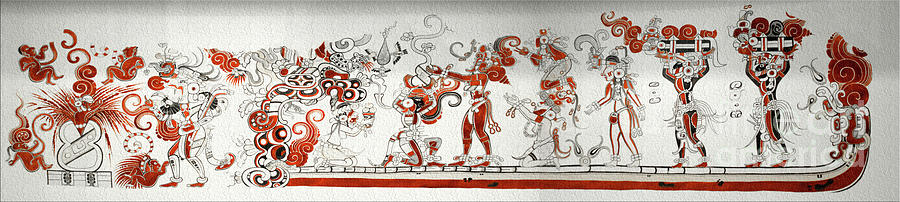 Mayan Photograph - Mural de San Bartolo by Edelberto Cabrera