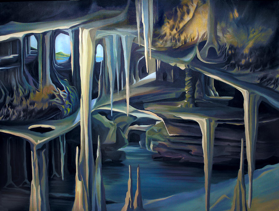 Fantasy Painting - Mural Ice Monks in November by Nancy Griswold
