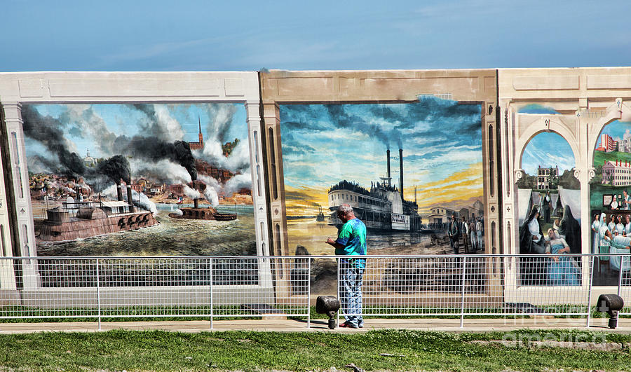 Murals on Flood Wall Vicksburg Mississippi  Photograph by Chuck Kuhn