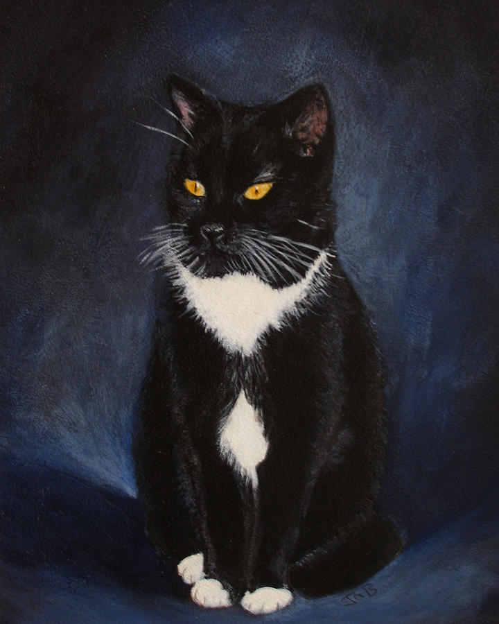 Cat Painting - Murphy by Janice M Booth