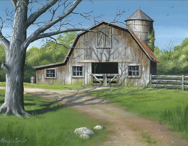 Barn Painting - Murphys Barn by Kerry Trout Barn Painting - Murphys Barn by Kerry Trout