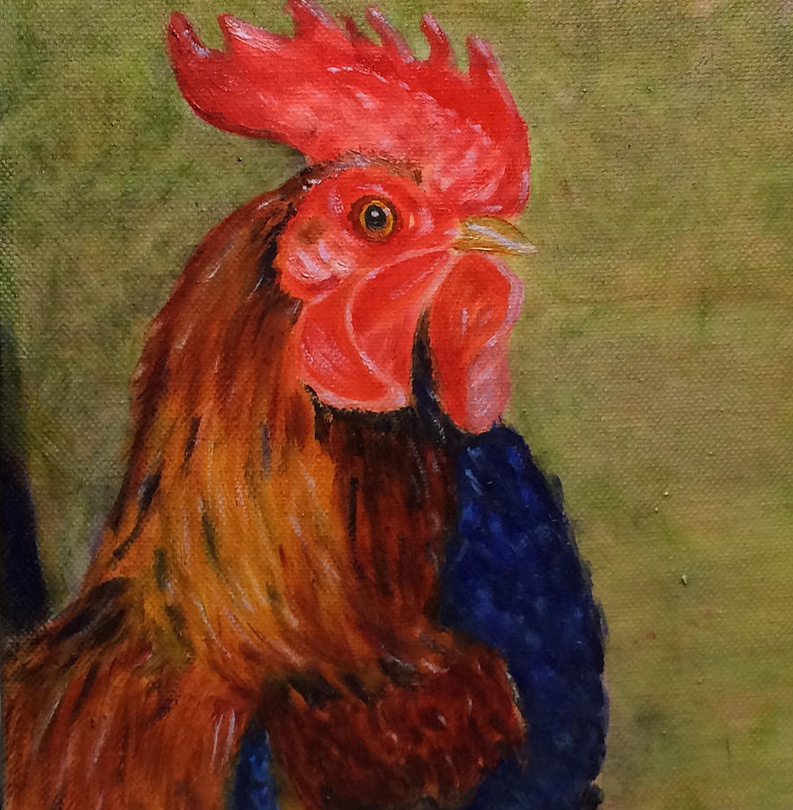 Rooster Painting - Murray by Paula Emery