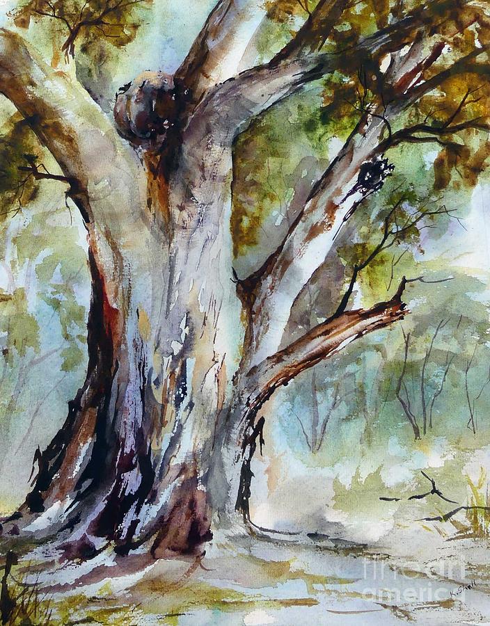 Murray River Gum, Cobram. Painting by Ryn Shell
