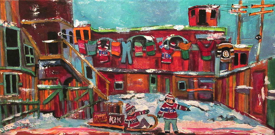 Murray Street Griffintown Memories Painting by Michael Litvack