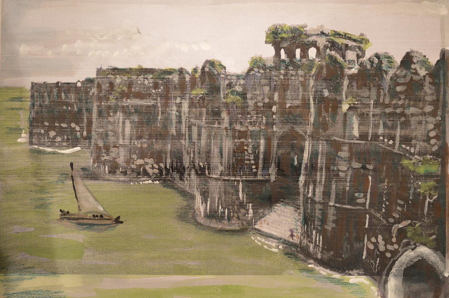 Konkan Painting - Murud Janjira Fort by Vikram Singh Konkan Painting - Murud Janjira Fort by Vikram Singh
