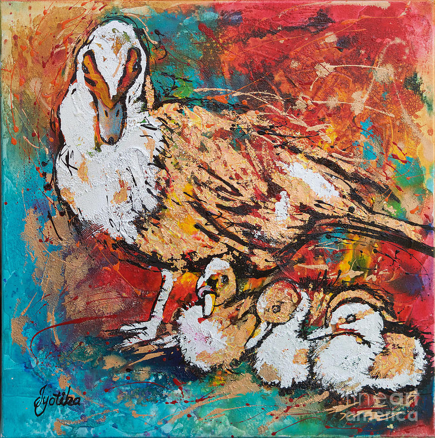 Muscovy Ducklings Painting by Jyotika Shroff