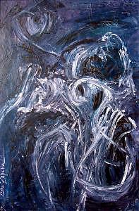 Abstract Painting - Muse-lyre by Lyuba Zahova Abstract Painting - Muse-lyre by Lyuba Zahova