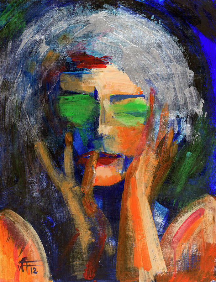 Portrait Painting - Muse Thinking by Walter Fahmy