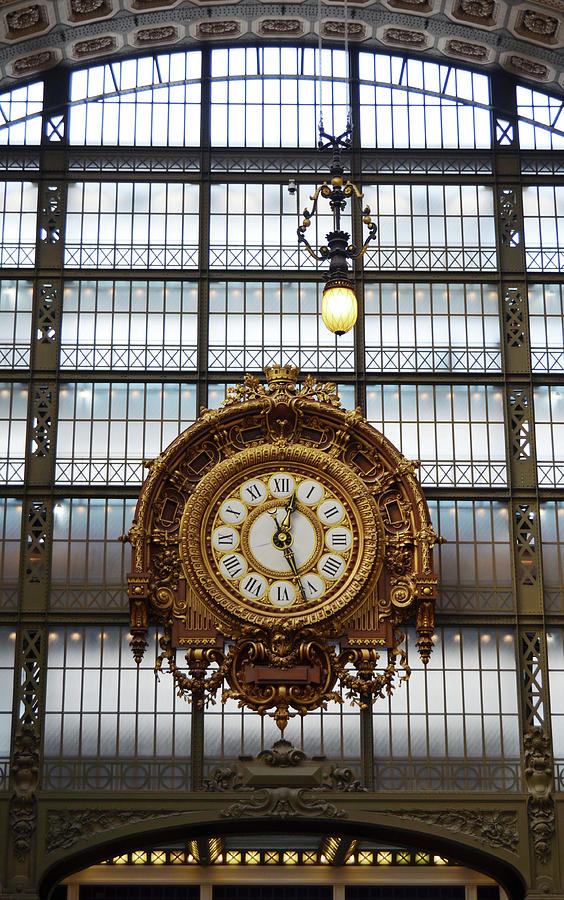 Musee DOrsay Giant Ornate Interior Gold Clock Masterpiece Paris France Photograph by Shawn OBrien