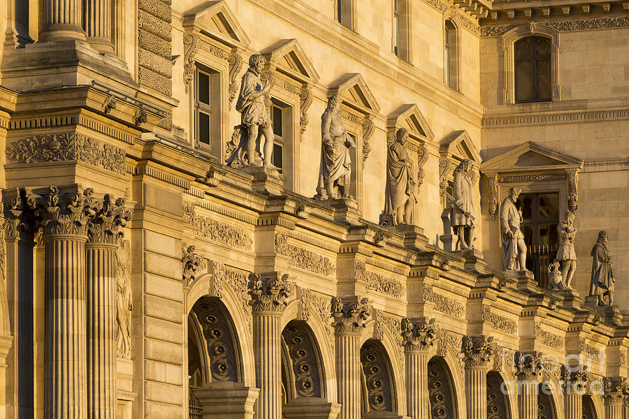 Musee du Louvre Statues at Sunset Photograph by Brian Jannsen