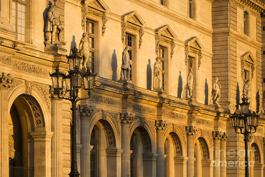 Musee du Louvre Statues at Sunset II Photograph by Brian Jannsen