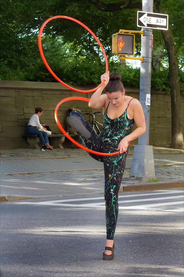 Museum Mile NYC 6_14_16 Dancer with Hula Hoops Photograph by Robert Ullmann